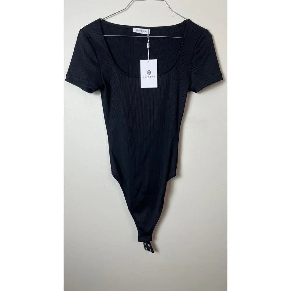 BNWT ANINE BING 'JANELLE' BLACK BODYSUIT - Picture 2 of 8